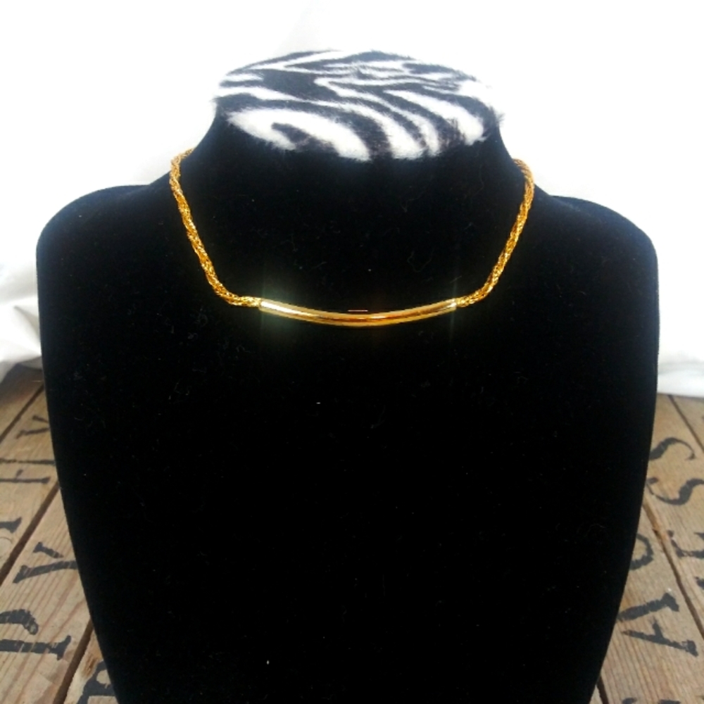 Vintage 1970s Choker, Gold Plated